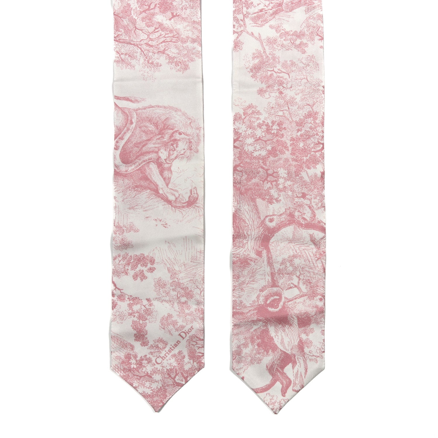 Christian Dior Silk Toile De Jouy Maxi Mitzah Scarf Pink 2 of 3