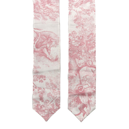 Christian Dior Silk Toile De Jouy Maxi Mitzah Scarf Pink 2 of 3