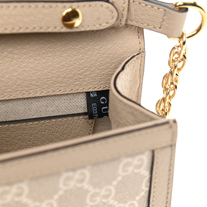 Gucci GG Supreme Monogram Textured Dollar Calfskin Web Mini Ophidia Padlock Top Handle Chain Shoulder Bag Beige Mystic White Oatmeal 7 of 7