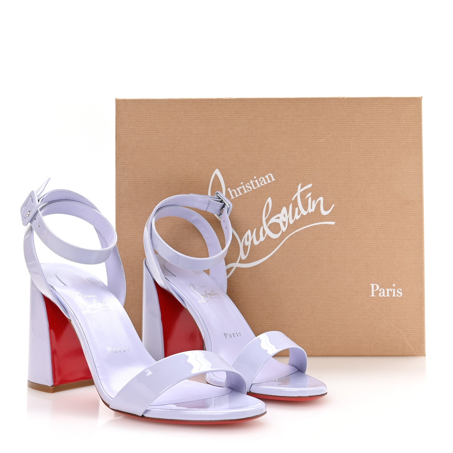 Christian Louboutin Patent Miss Sabina 85 Sandals 40 Skylight
