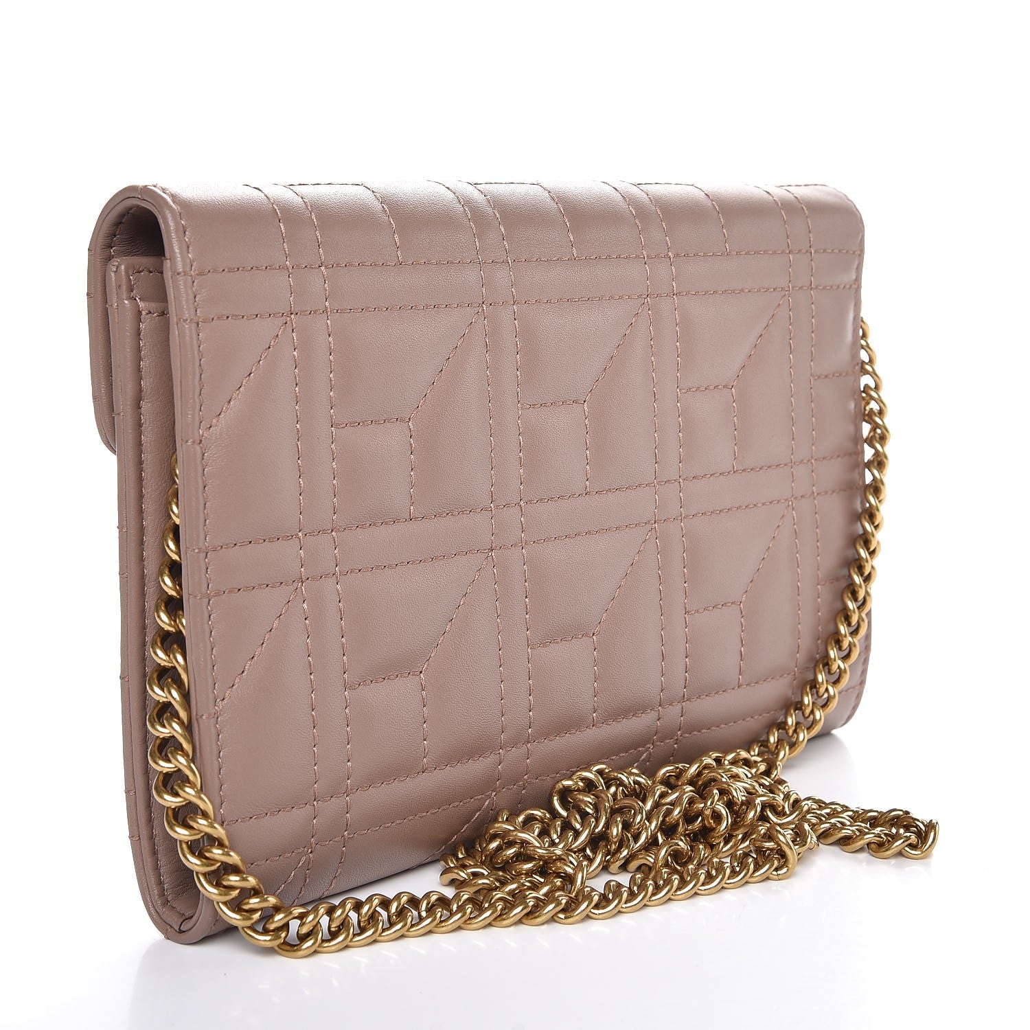 Gucci Calfskin Matelasse Mini Pearly GG Marmont Chain Wallet Porcelain Rose 3 of 7