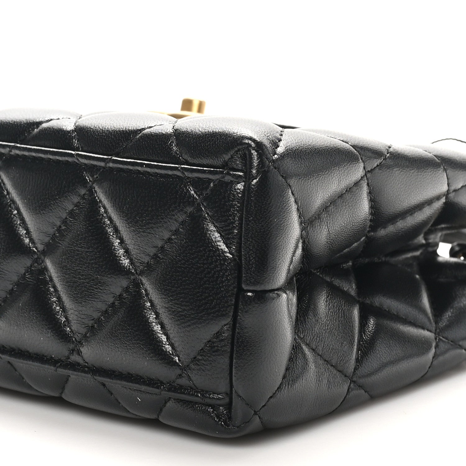 Chanel Shiny Aged Calfskin Quilted Nano Kelly Shopper Black 10 of 10