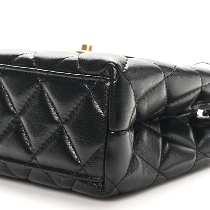 Chanel Shiny Aged Calfskin Quilted Nano Kelly Shopper Black 10 of 10