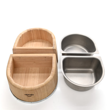 Hermes Oak Wood Large Chaine d'Ancre Dog Bowl Naturel 6 of 12