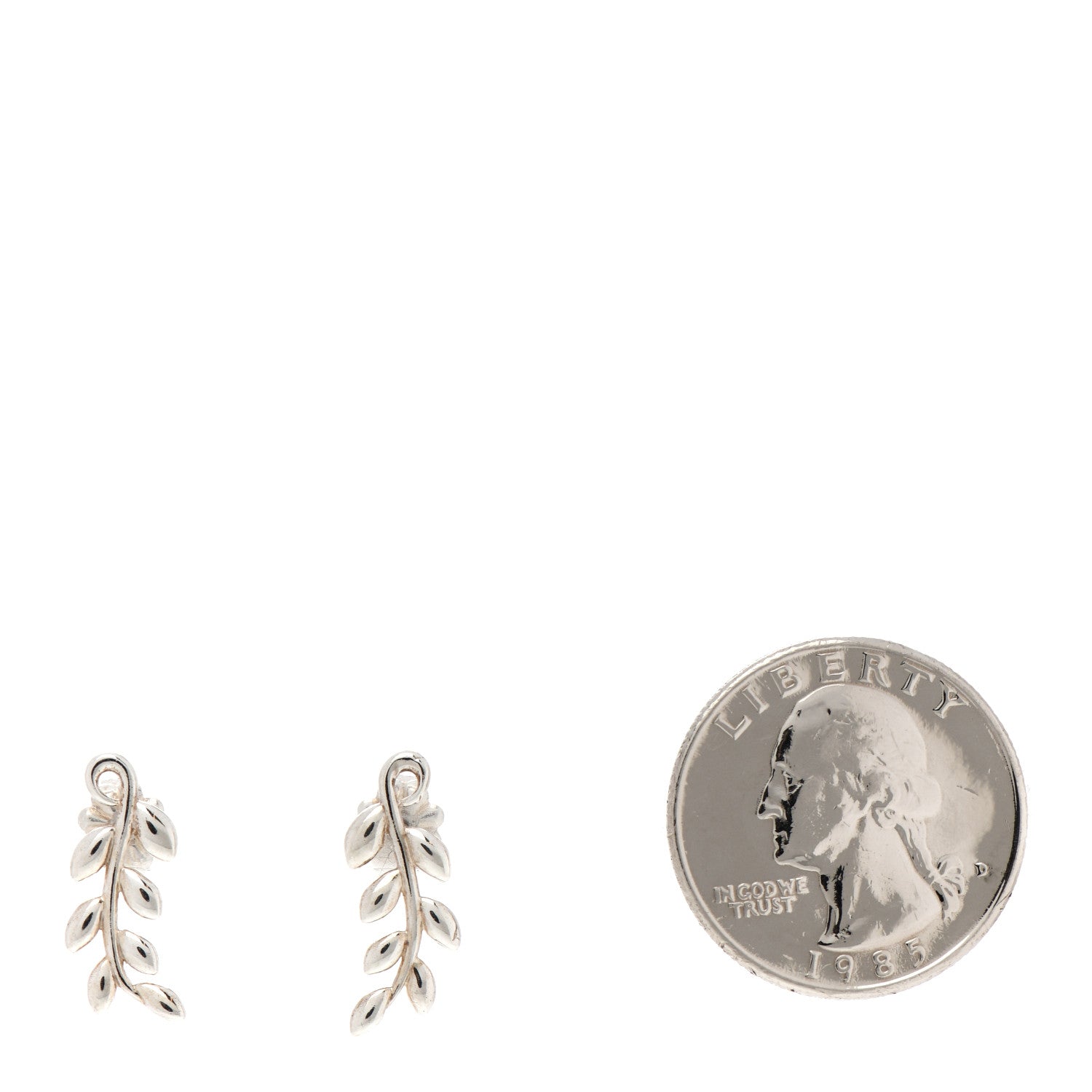 Tiffany Sterling Silver Paloma Picasso Olive Leaf Climber Earrings 2 of 5