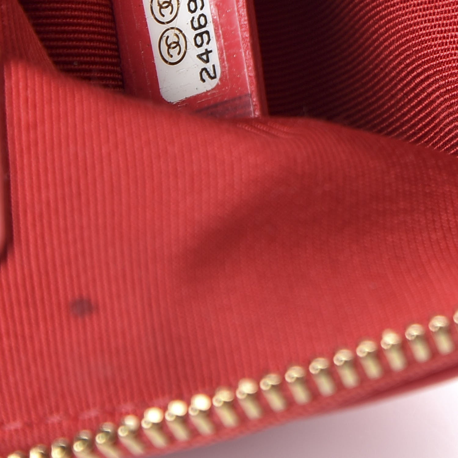 Chanel Lambskin Quilted Cosmetic Case Red 7 of 8