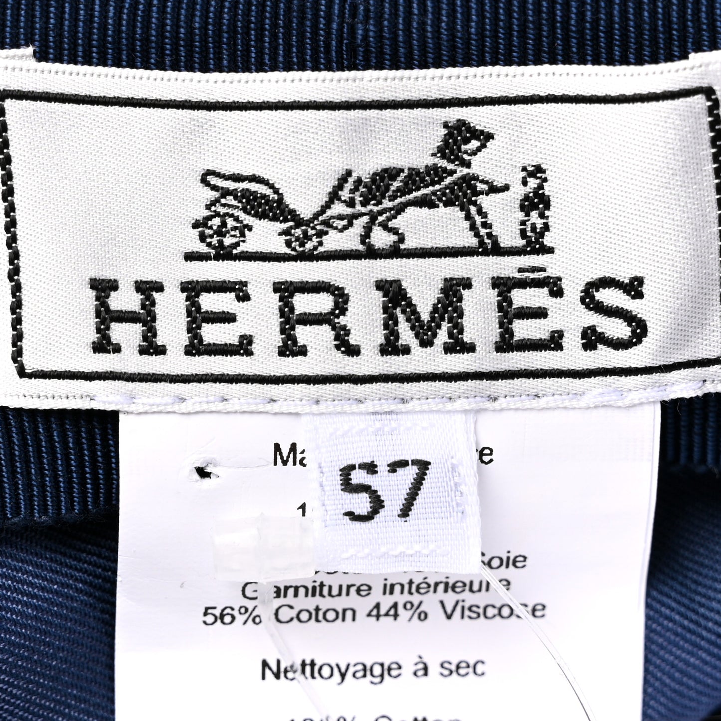 Velvet H en Biais Logo Embossed Vauban Cap 57 Bleu Fonce