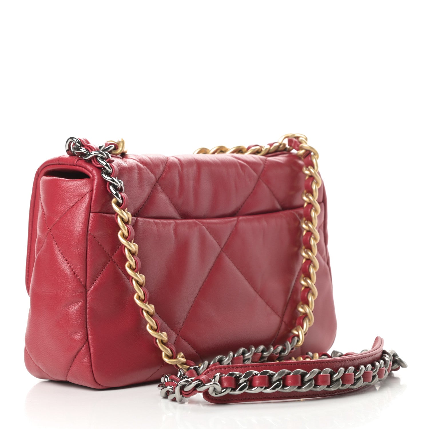 Chanel Goatskin Quilted Medium Chanel 19 Flap Red 3 of 11