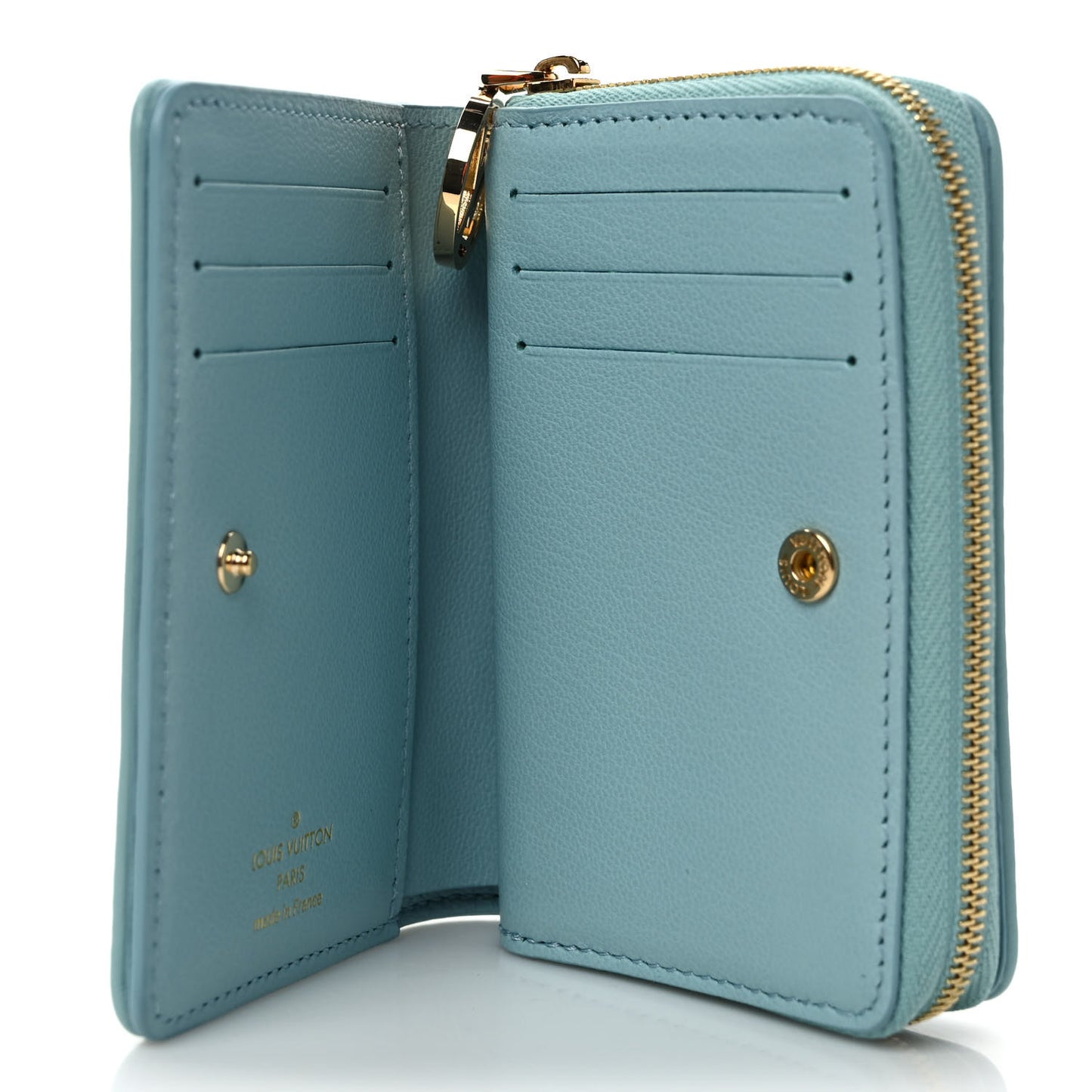 Lambskin Embossed Monogram Lou Coussin Wallet Bleu