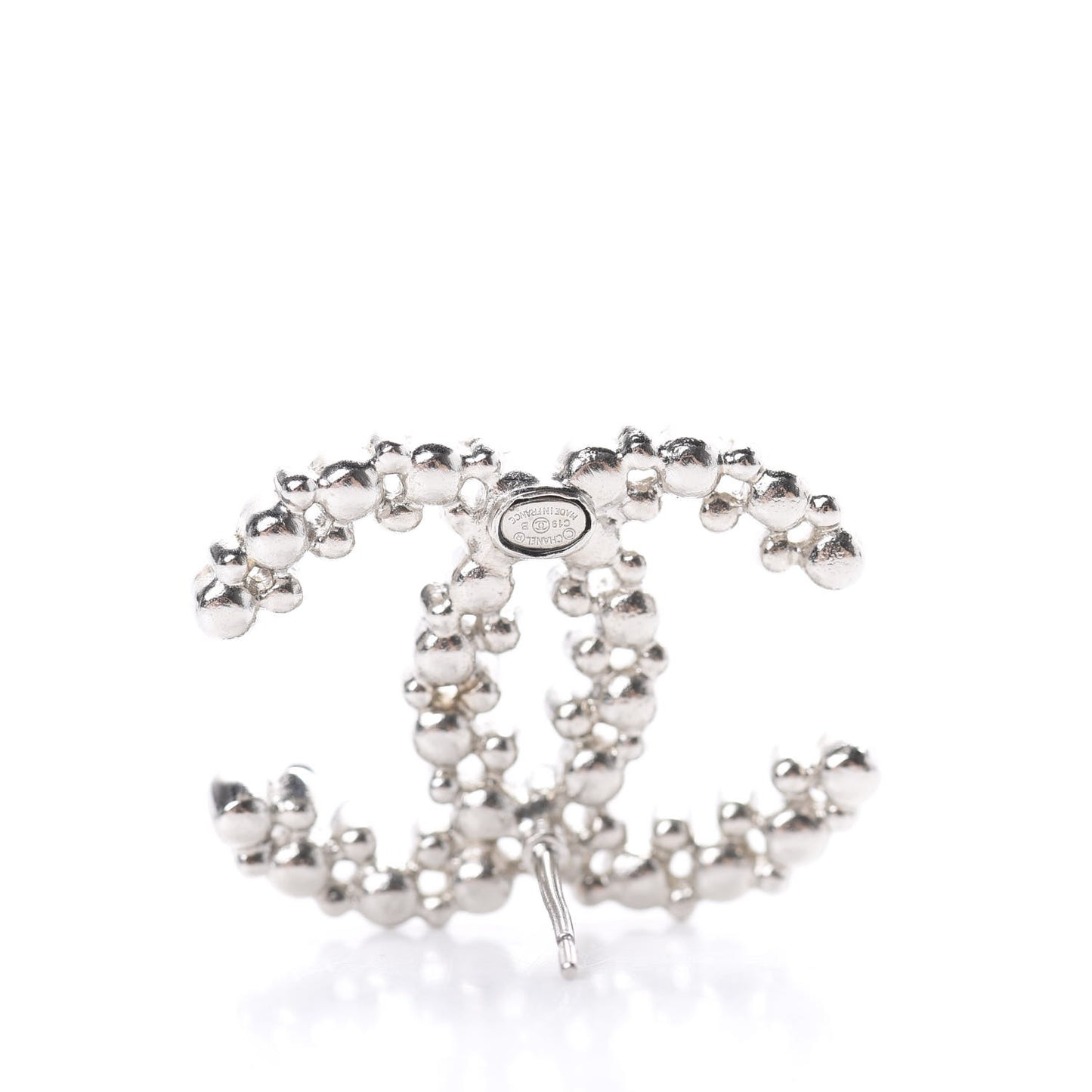 Pearl Crystal Snow Splash CC Earrings Ruthenium