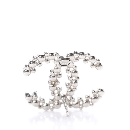 Chanel Pearl Crystal Snow Splash CC Earrings Ruthenium 4 of 6