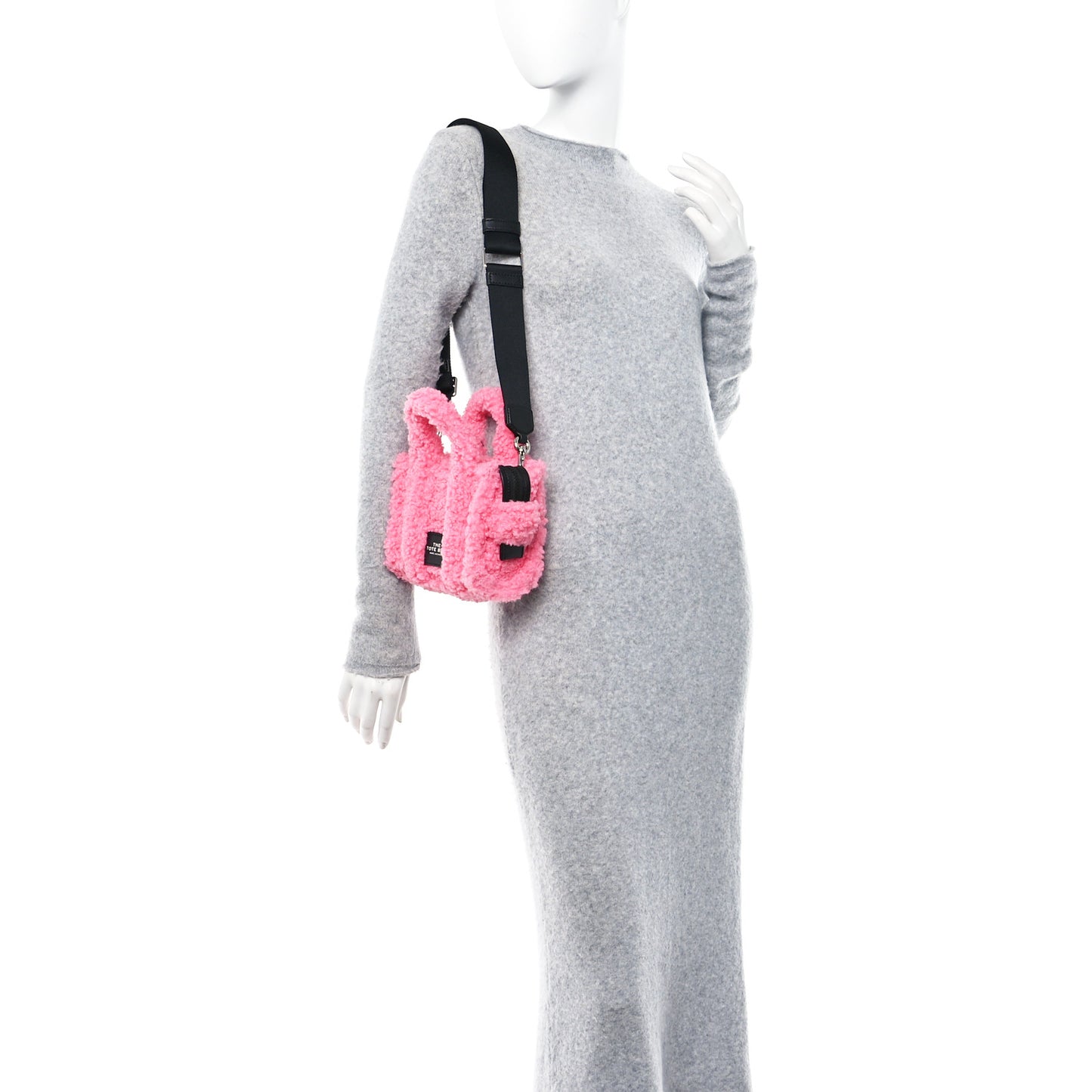 Polyester Cotton Mini The Teddy Traveler Tote Bag Fluffy Pink