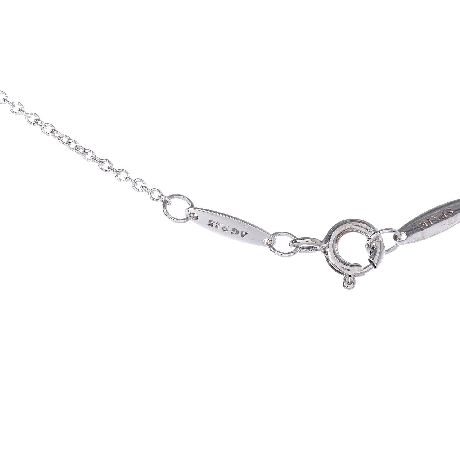 Tiffany Sterling Silver Diamond .03ct Elsa Peretti Diamonds by the Yard Pendant Necklace 5 of 9