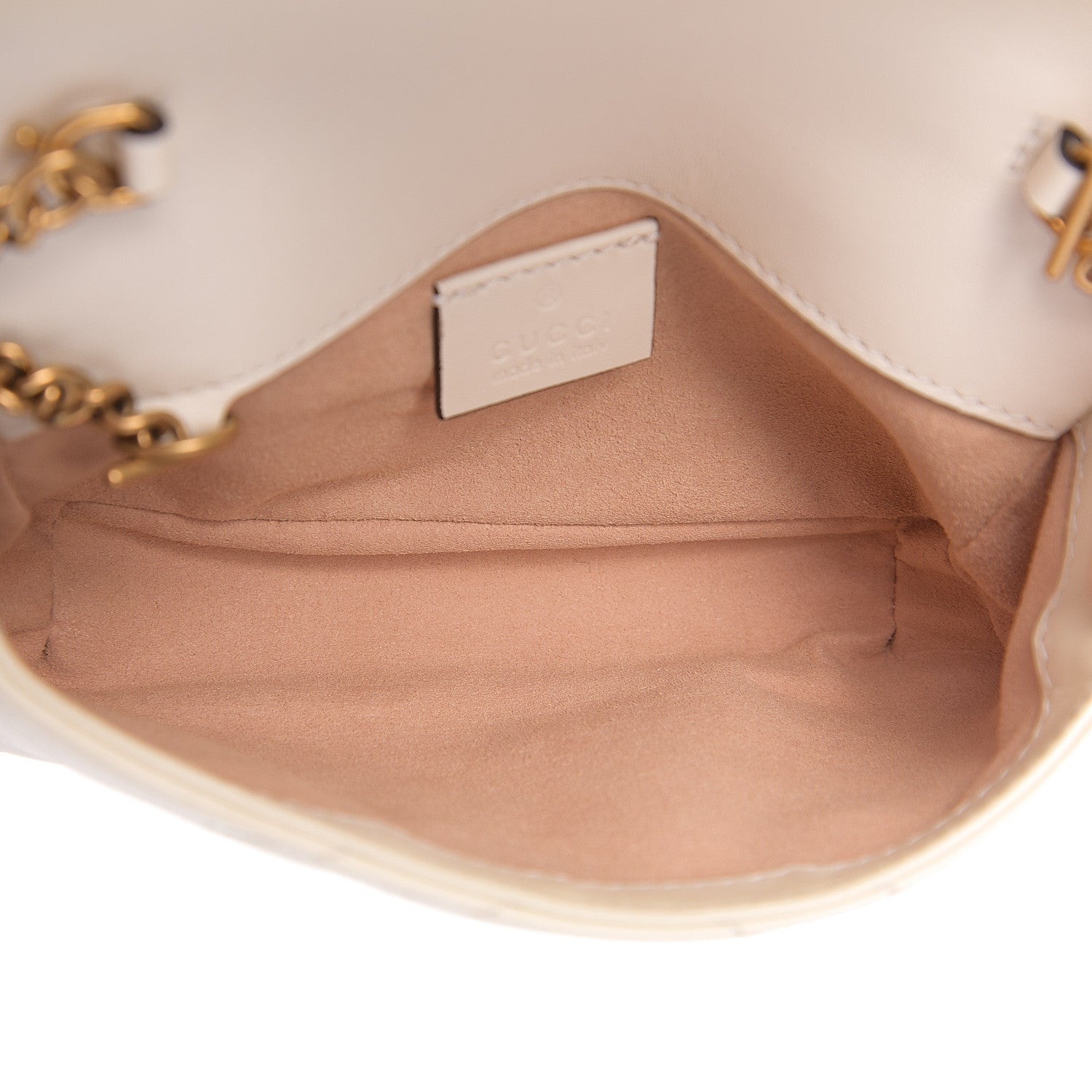 Gucci Calfskin Matelasse Super Mini GG Marmont Shoulder Bag White 4 of 11