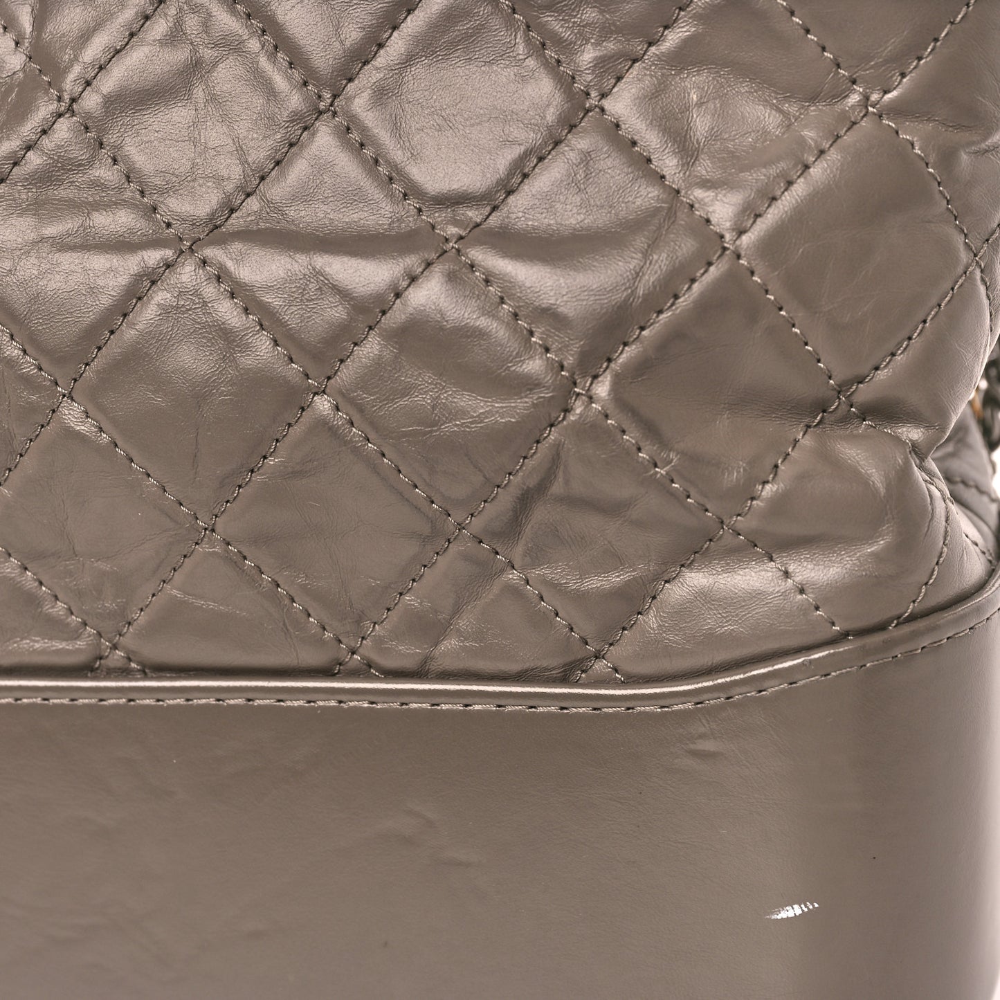 Aged Calfskin Quilted Medium Gabrielle Hobo Grey