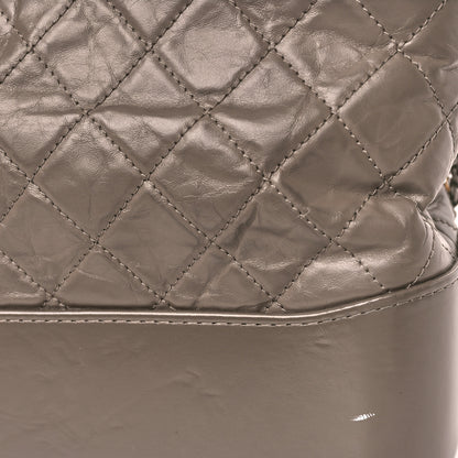 Chanel Aged Calfskin Quilted Medium Gabrielle Hobo Grey 10 of 13