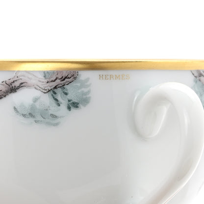 Hermes Porcelain Gold Carnets d'Equateur Tea Cup and Saucer 7 of 10
