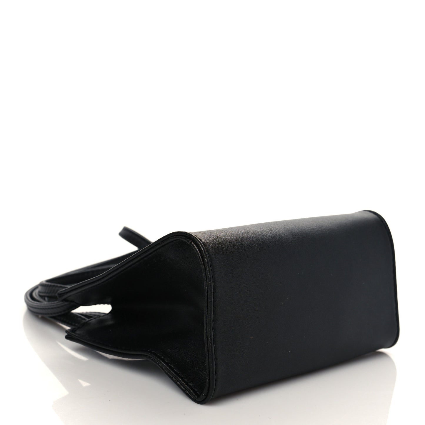 Vegan Leather Small Shopping Bag Black
