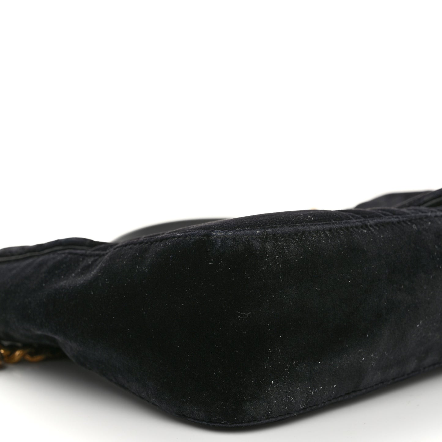 Velvet Matelasse Medium GG Marmont Shoulder Bag Black