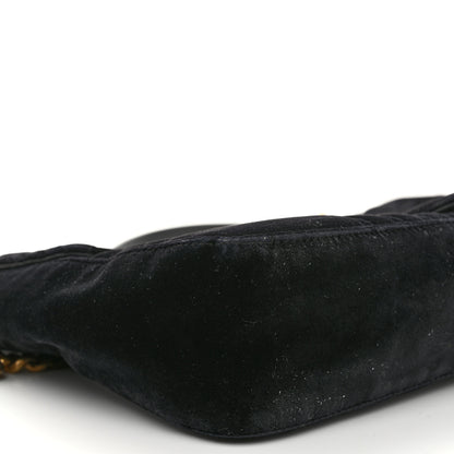 Gucci Velvet Matelasse Medium GG Marmont Shoulder Bag Black 10 of 12