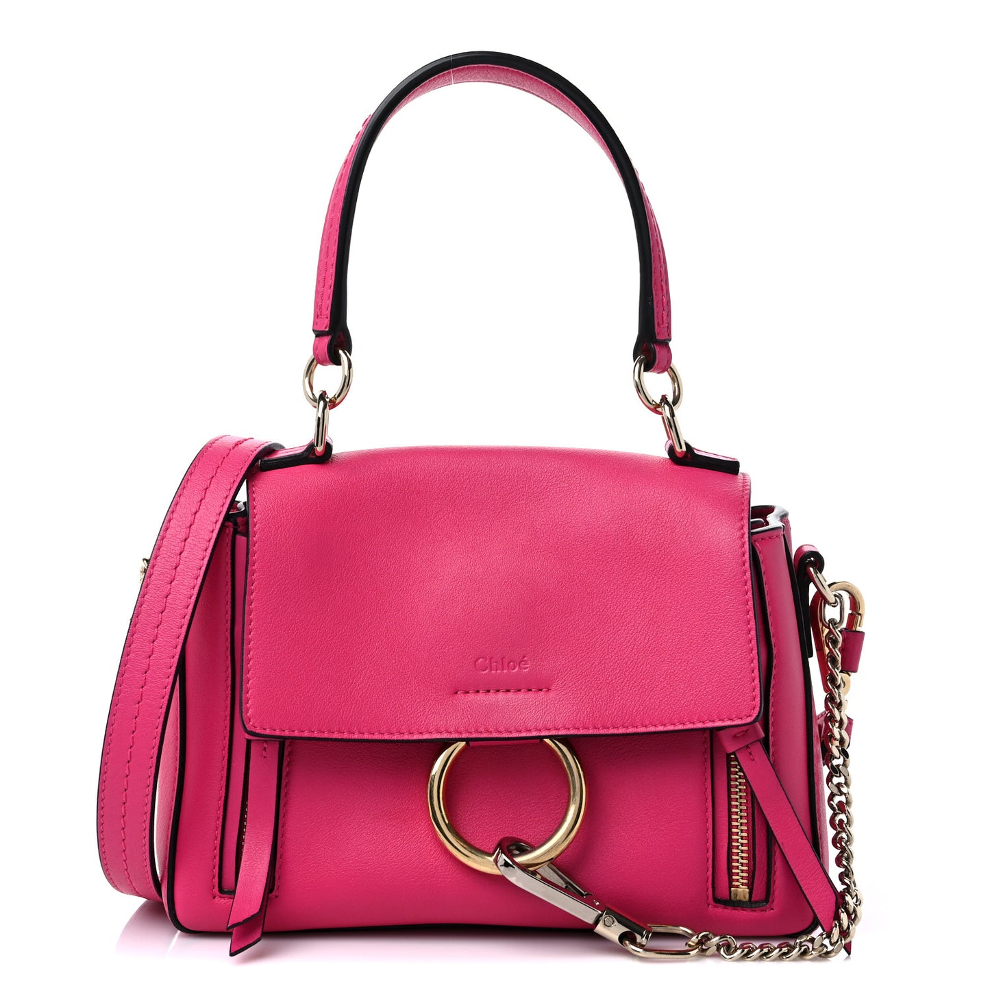 Calfskin Mini Faye Day Shoulder Bag Fuchsia Rose