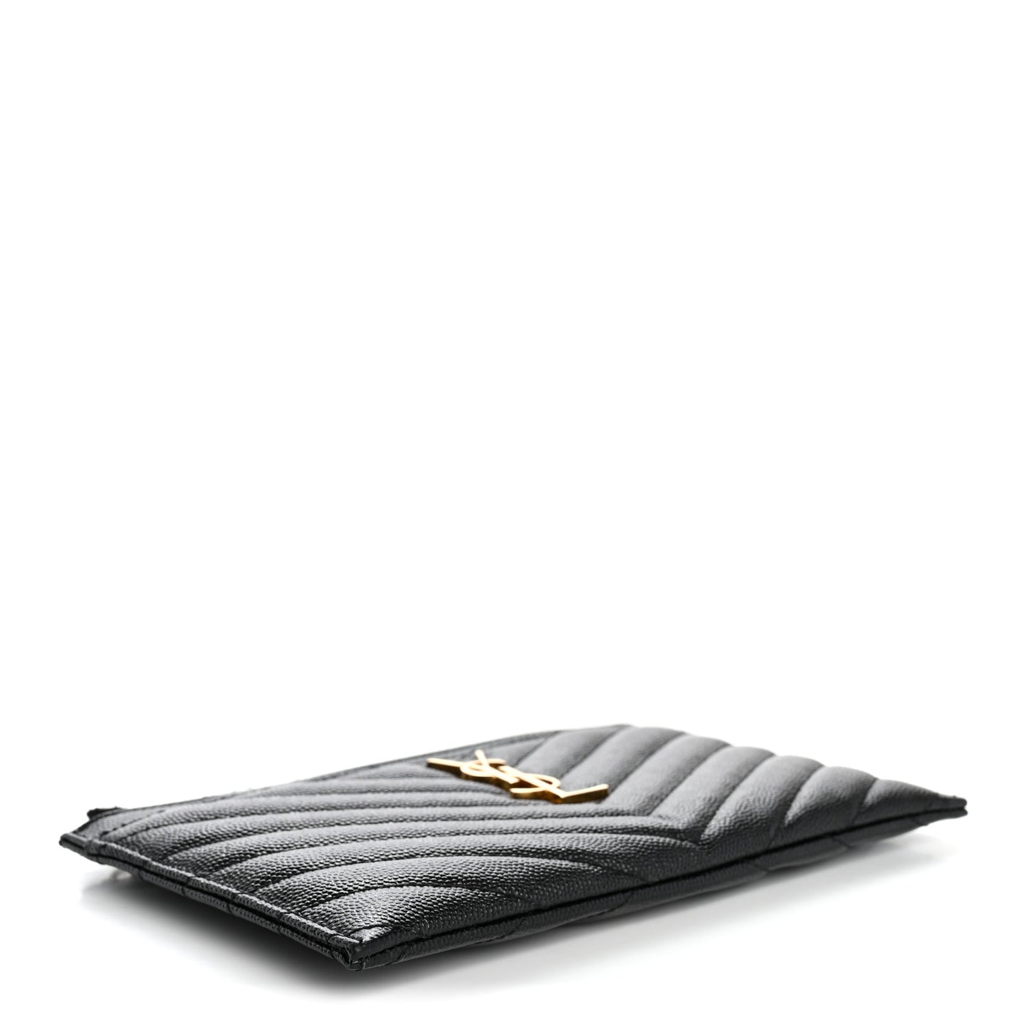 Grain De Poudre Chevron Monogram Bill Pouch Black