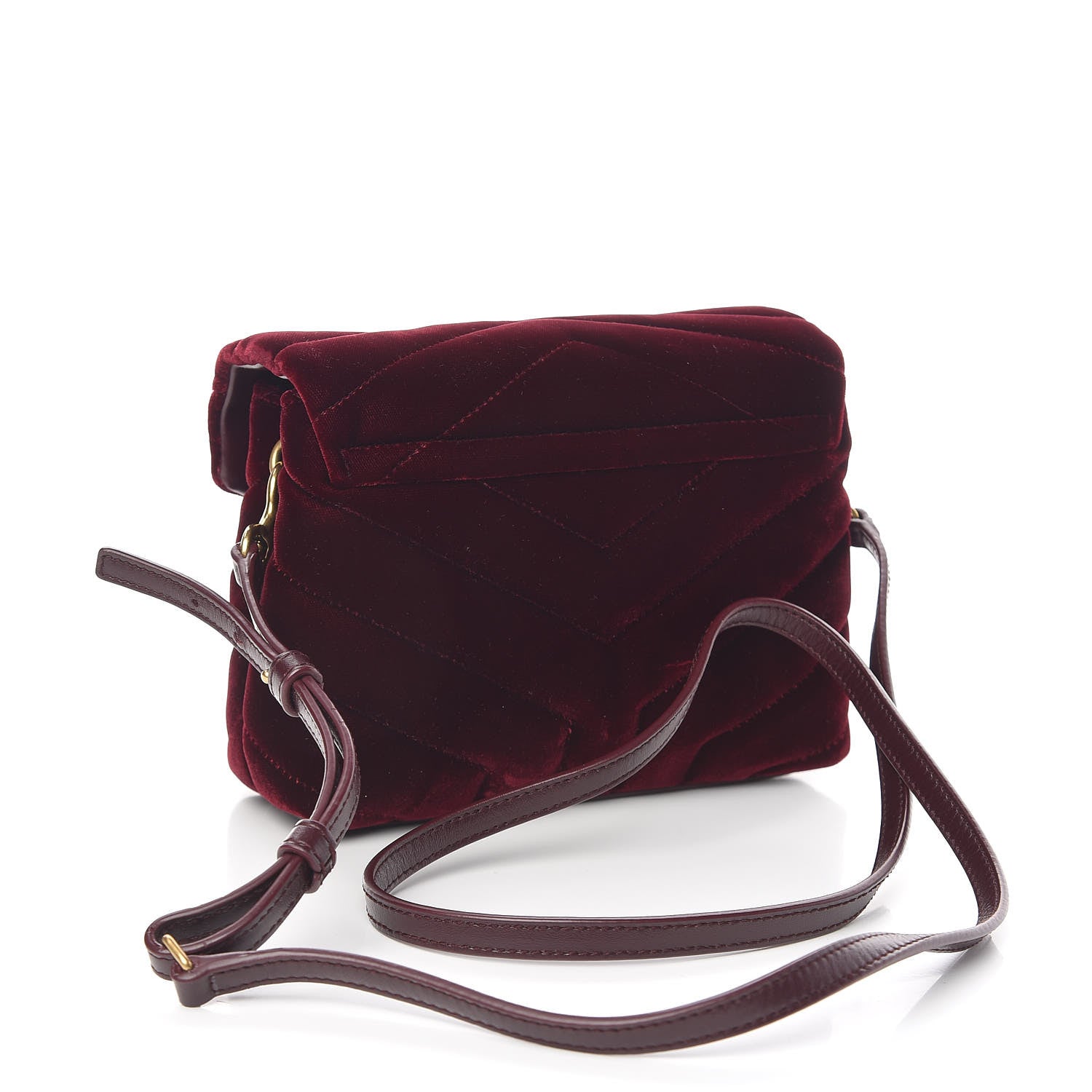 Saint Laurent Velvet Y Quilted Monogram Toy Loulou Crossbody Bag French Burgundy 3 of 11