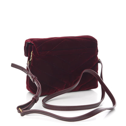 Saint Laurent Velvet Y Quilted Monogram Toy Loulou Crossbody Bag French Burgundy 3 of 11