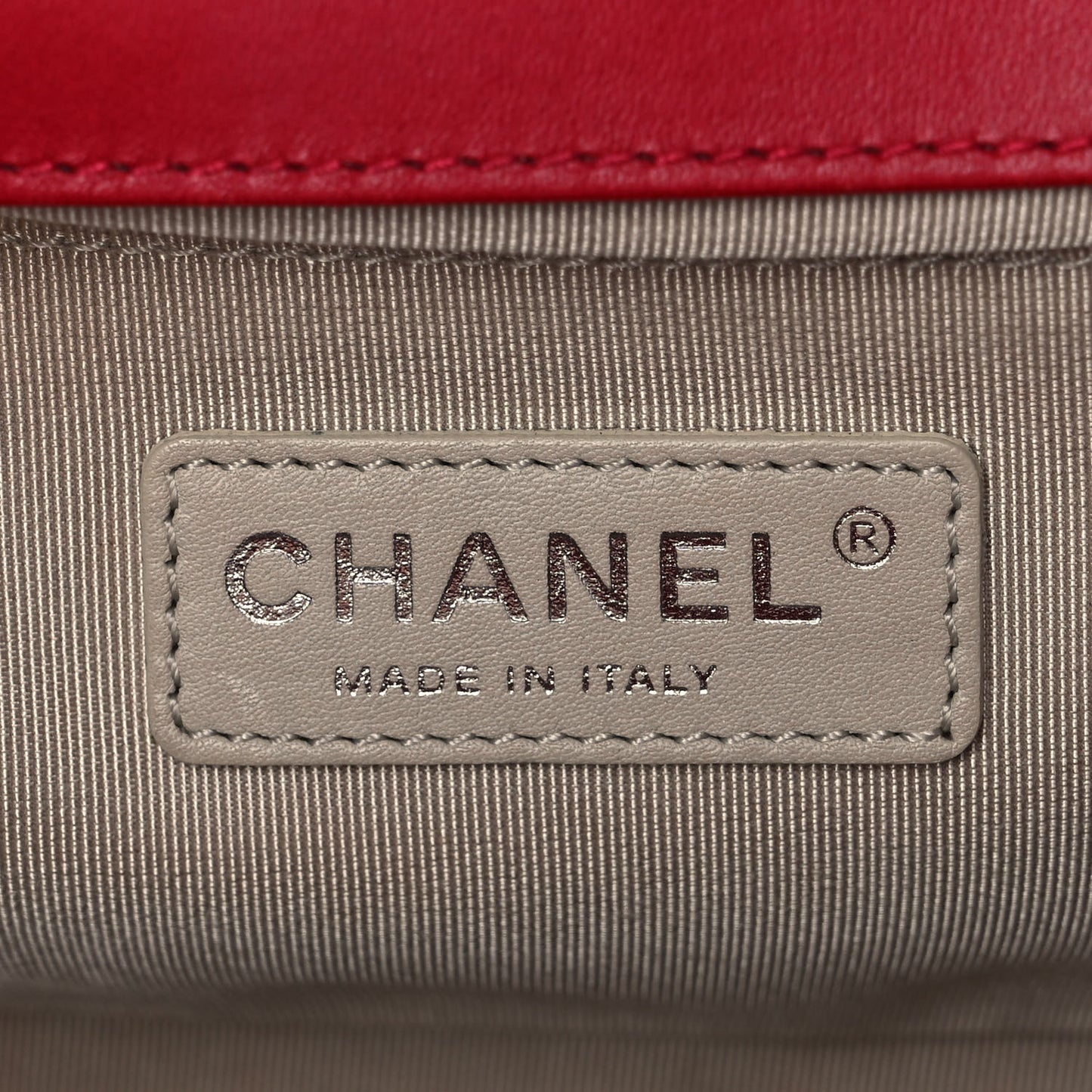 Perforated Lambskin Quilted Medium Boy Flap Red