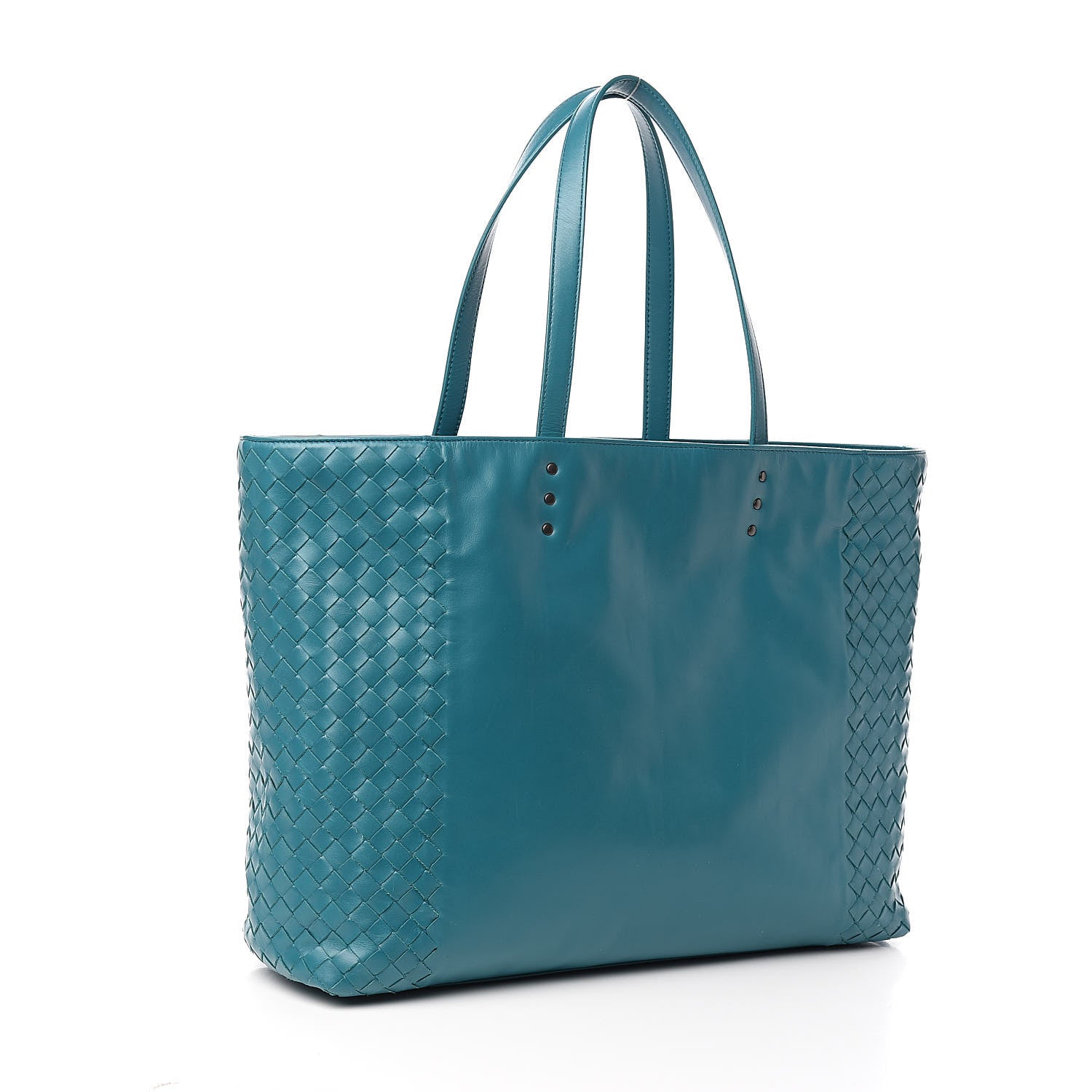 Bottega Veneta Nappa Intrecciato Tote Bag Teal 3 of 12