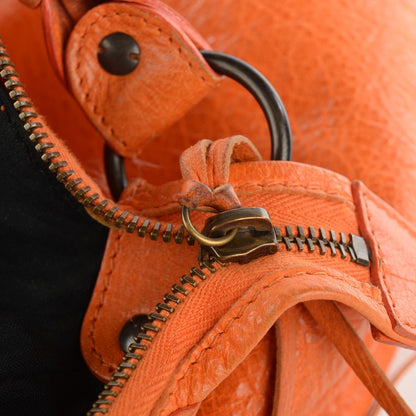 Balenciaga Agneau Classic Hardware Day Hobo Tangerine 10 of 10