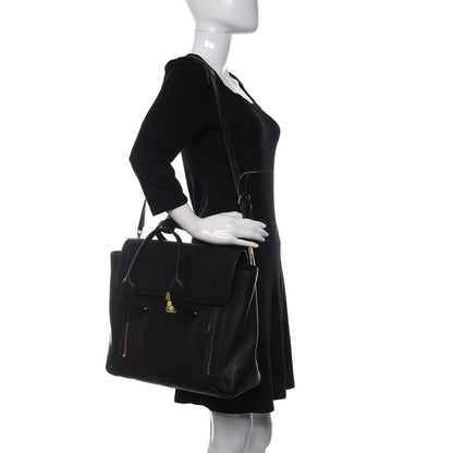 3.1 Phillip Lim Textured Calfskin Large Pashli Satchel Black 2 of 10