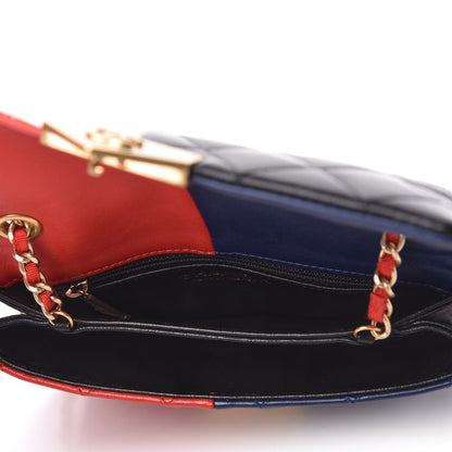 Chanel Lambskin Quilted Tri-Color Pagoda Wallet On Chain WOC Red White Blue Black 5 of 10