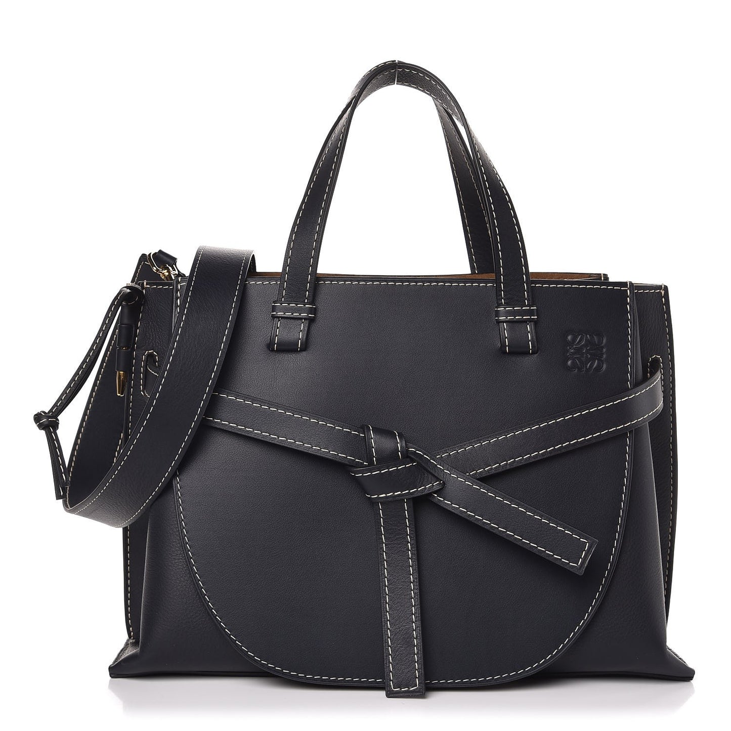 Calfskin Small Gate Tote Midnight Blue