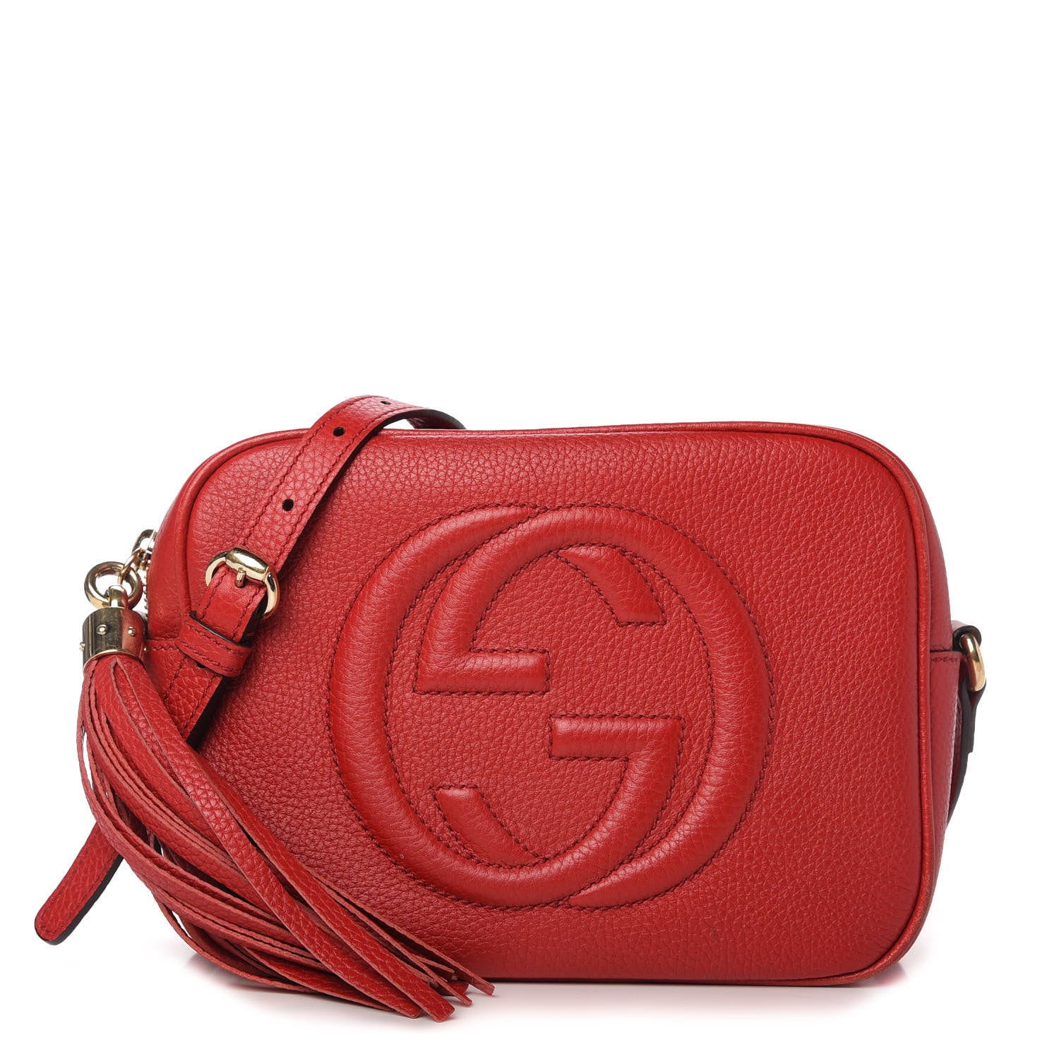 Gucci Pebbled Calfskin Small Soho Disco Bag Tabasco Red 1 of 12