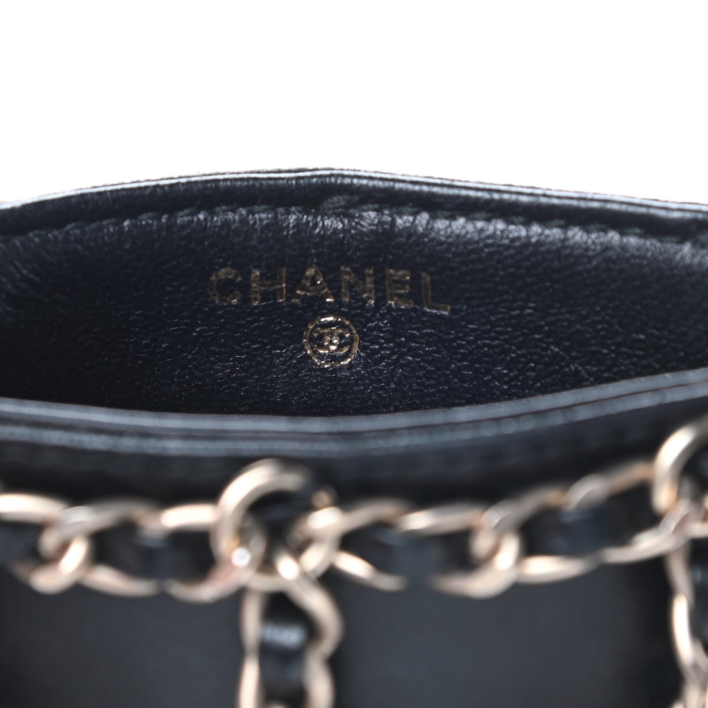 Lambskin Tech Me Out Clutch With Chain Black