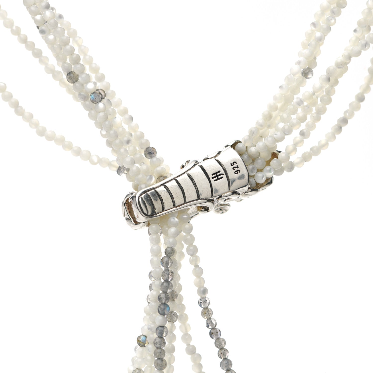 John Hardy Sterling Silver Sapphire Diamond Labradorite Mother of Pearl Legends Naga Dragon Lariat Necklace 5 of 5
