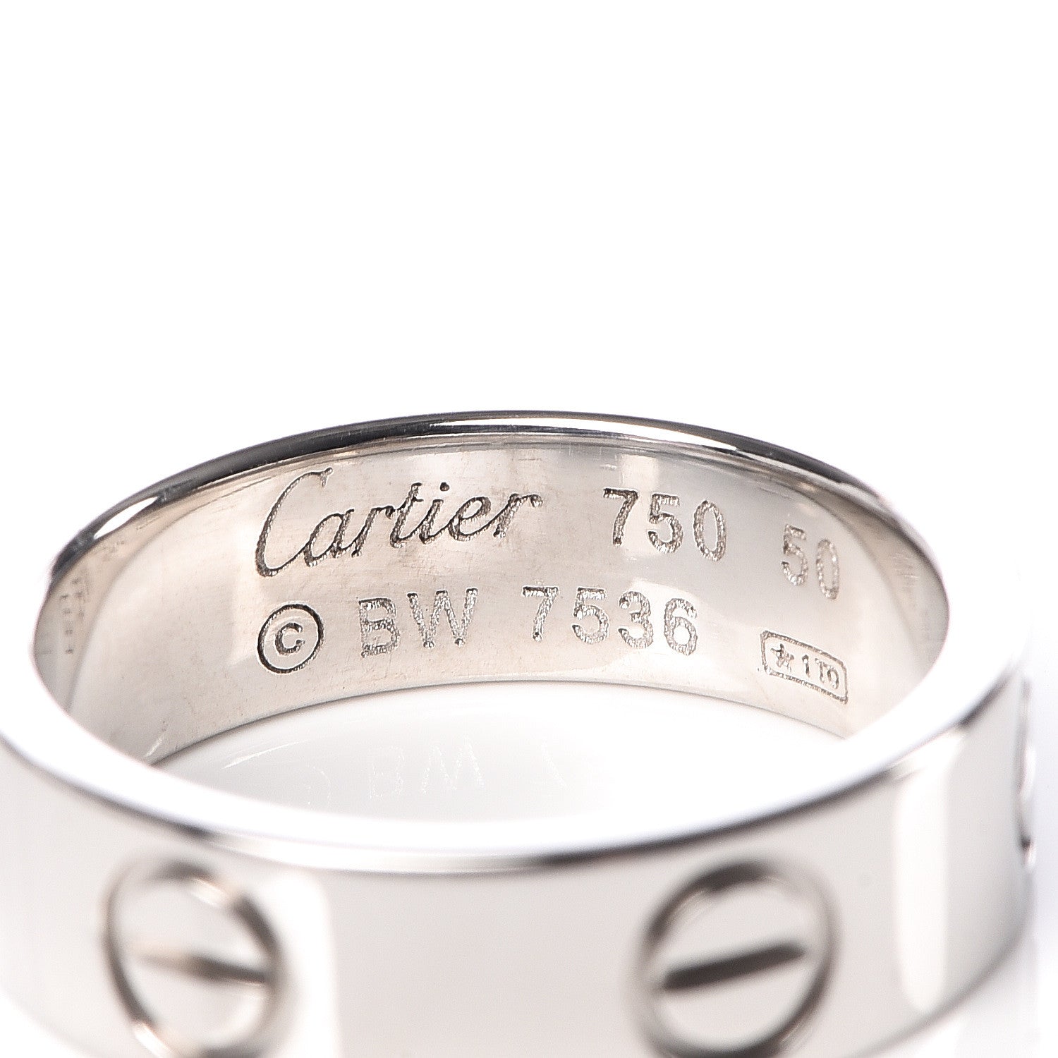 Cartier 18K White Gold 5.5mm LOVE Ring 50 5.25 4 of 4