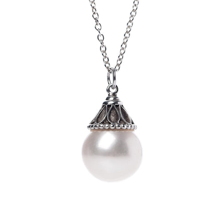 Tiffany Sterling Silver Pearl Ziegfeld Drop Pendant Necklace 4 of 6