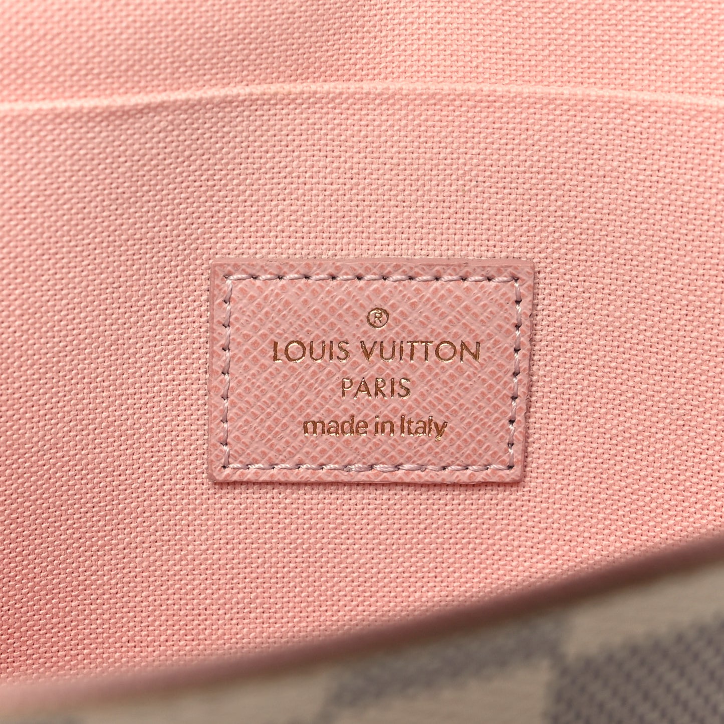 Damier Azur Pochette Felicie Chain Wallet Rose Ballerine
