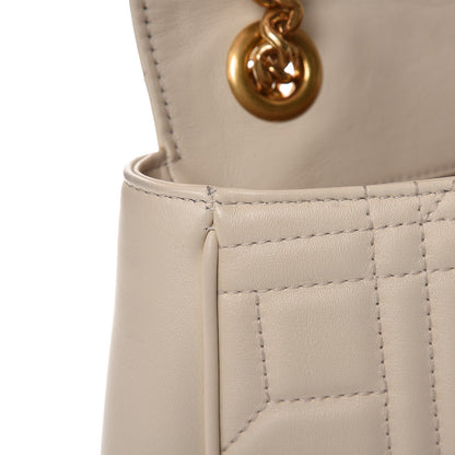 Gucci Calfskin Matelasse Studded Medium GG Marmont Shoulder Bag White 9 of 13