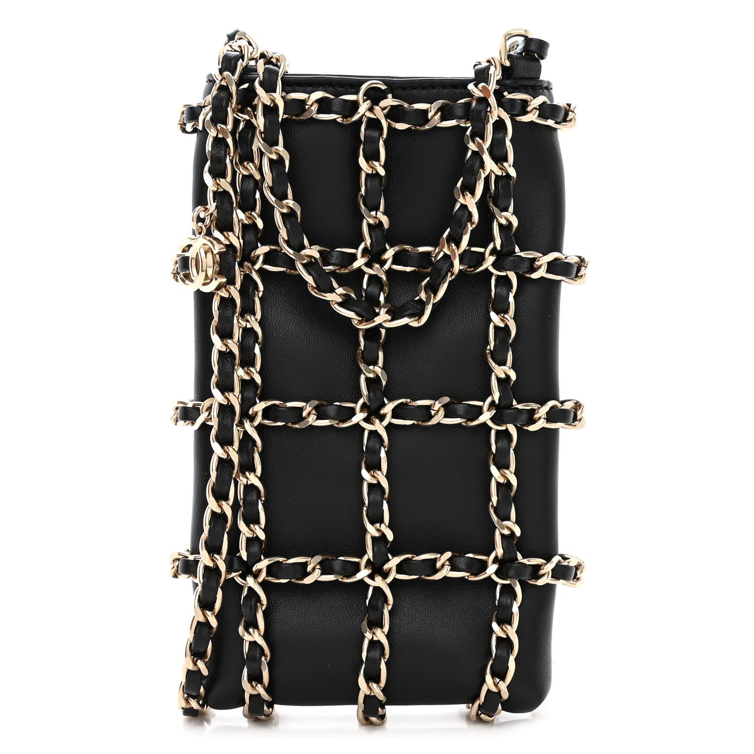 Chanel Lambskin Tech Me Out Clutch With Chain Black 1 of 12