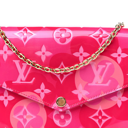 Louis Vuitton Vernis Valentine Pochette Felicie Chain Wallet Fuchsia 10 of 11