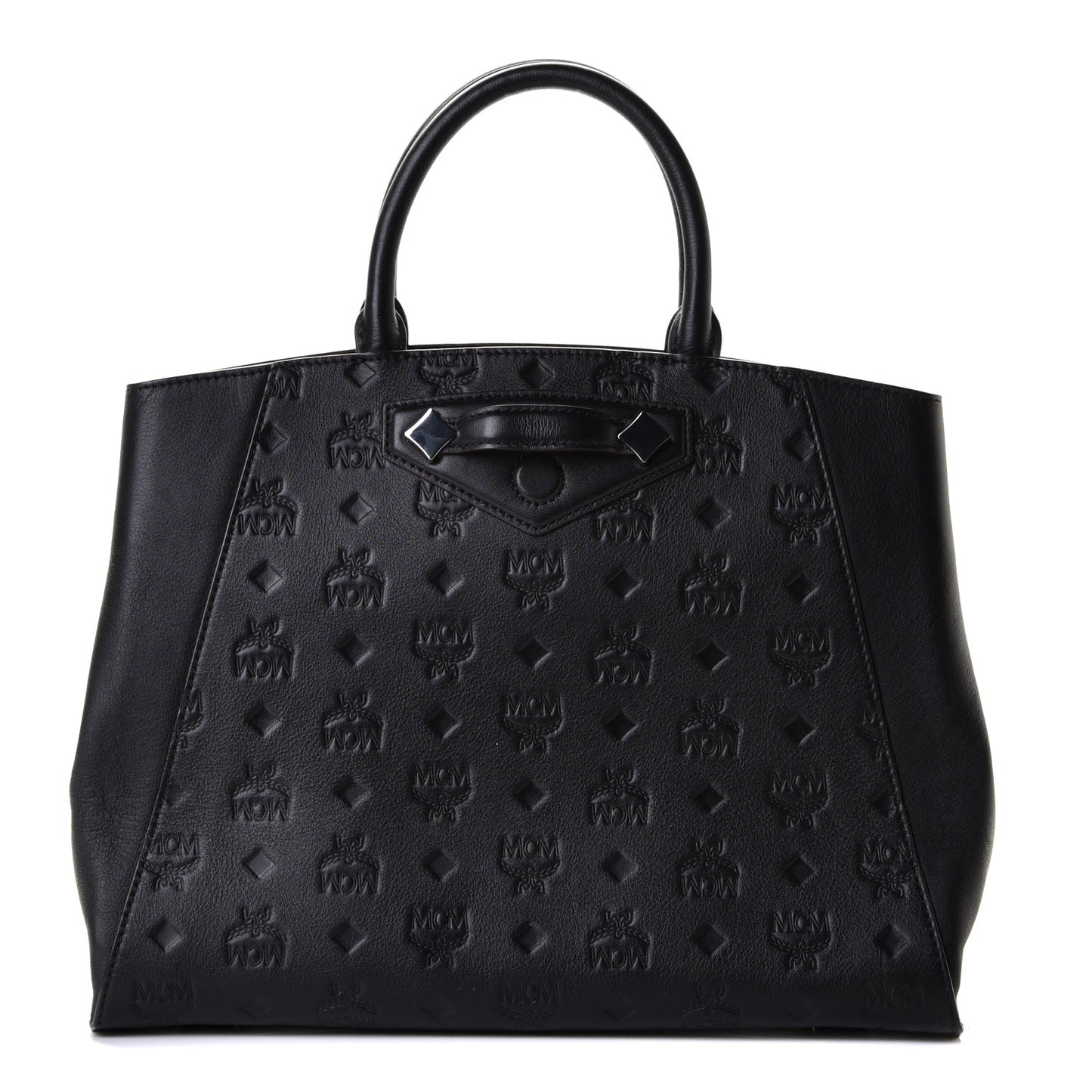 Calfskin Ottomar Monogram Medium Essential Tote Black