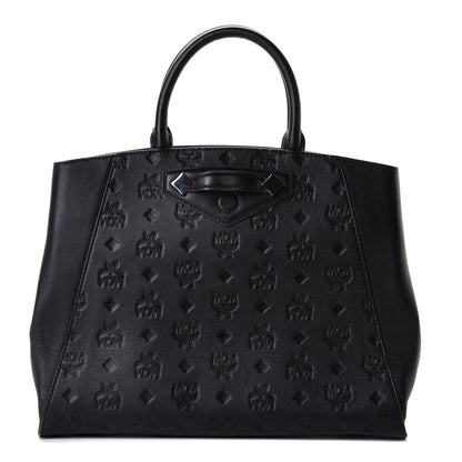 MCM Calfskin Ottomar Monogram Medium Essential Tote Black 1 of 5