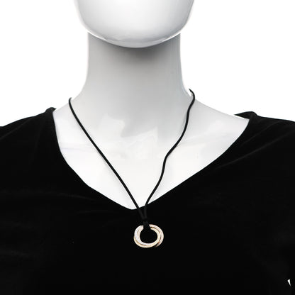 Cartier 18K Pink Yellow White Gold Diamond Trinity Paved Cord Necklace 2 of 5