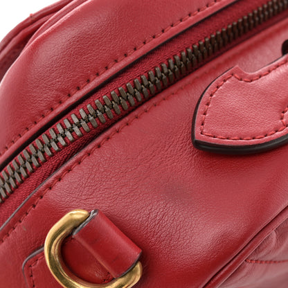 Gucci Calfskin Matelasse Sylvie Web Small GG Marmont Top Handle Shoulder Bag Hibiscus Red 11 of 11