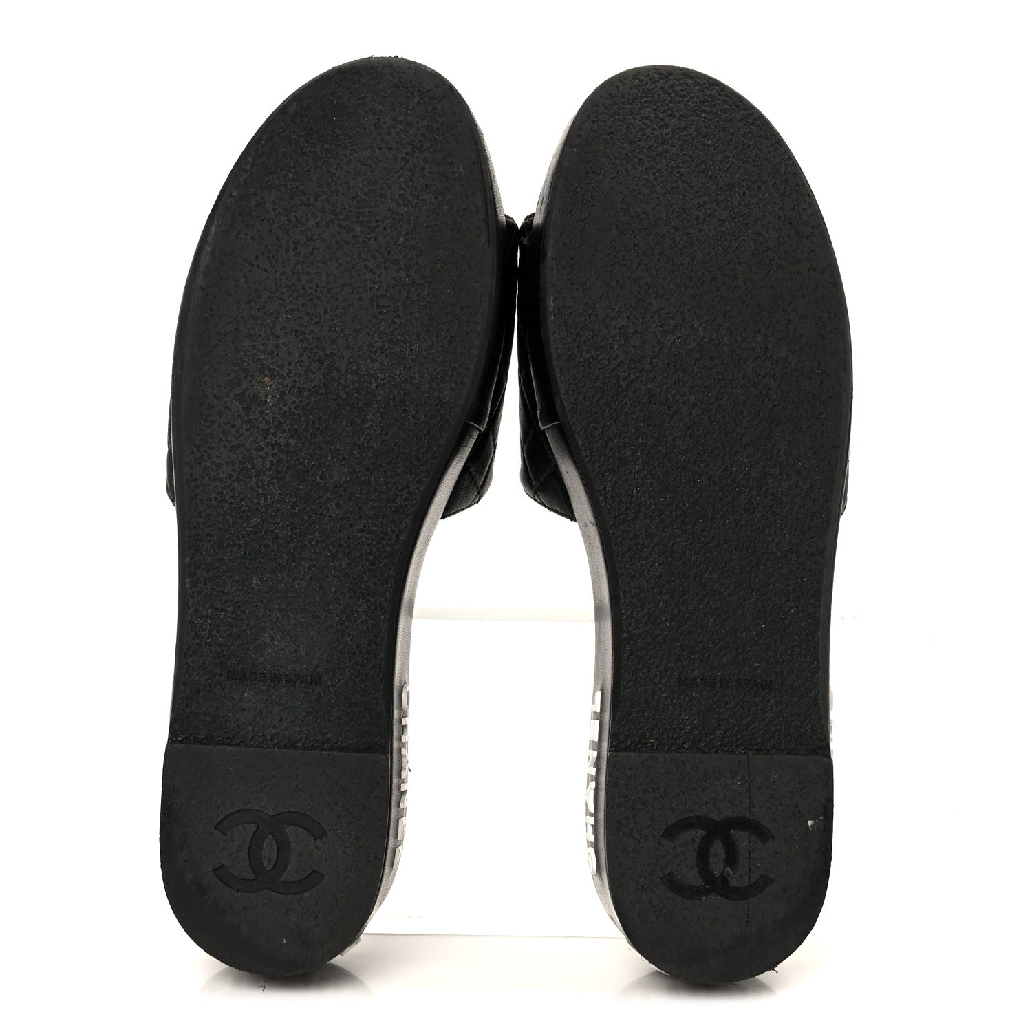 Chanel Lambskin Quilted CC Espadrille Slip On Sandals 41 Black 6 of 11