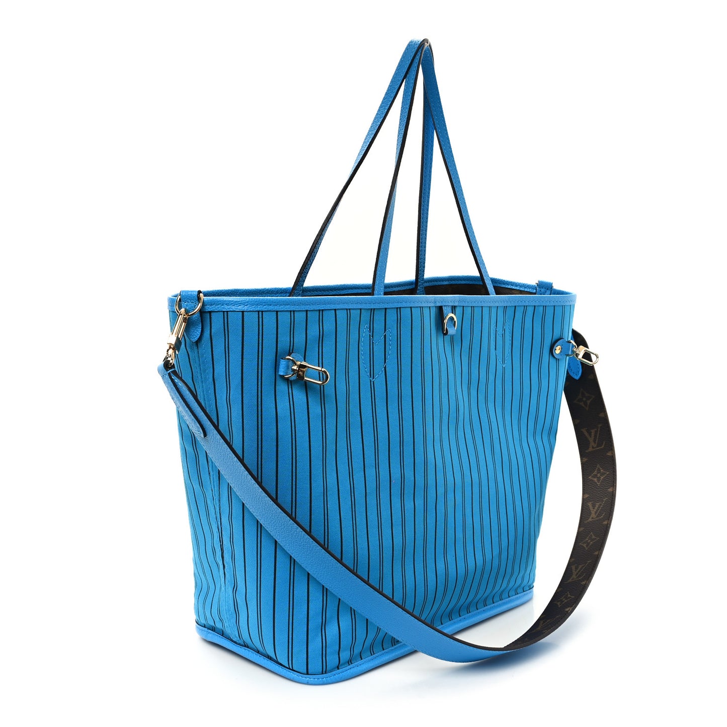 Monogram Inside Out Neverfull Bandouliere MM Gaston Blue