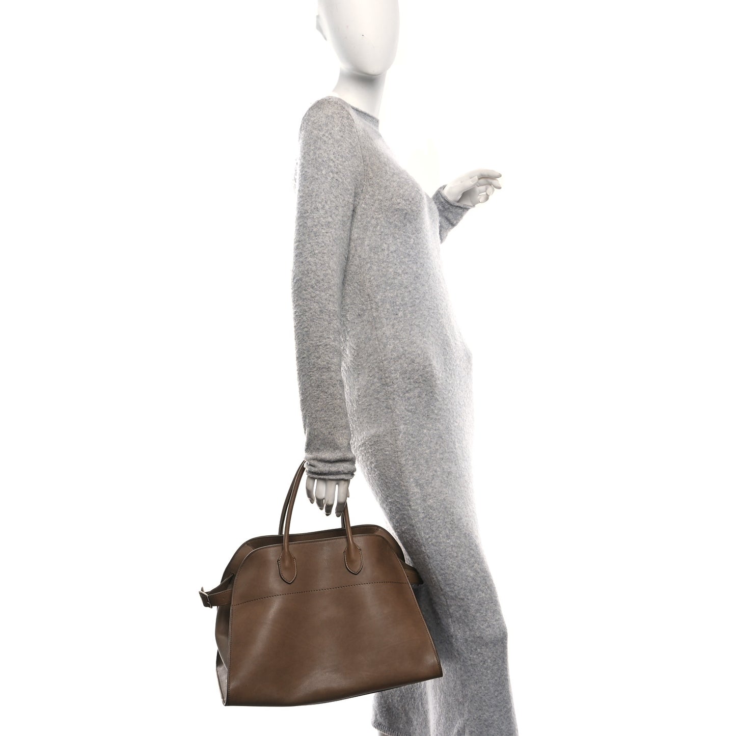 Polished Saddle Calfskin Soft Margaux 15 Mouse Grey